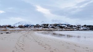 La spiaggia di Hov alle Lofoten