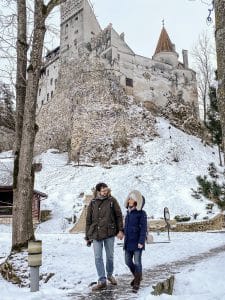 Il castello di Bran in inverno