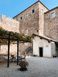 Il cortile del Castello di Sasso Corbaro a Bellinzona