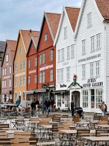 Le facciate colorate di Bryggen a Bergen