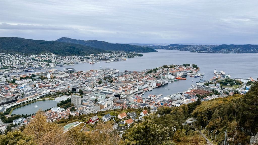 Vista su Bergen dal Monte Fløyen